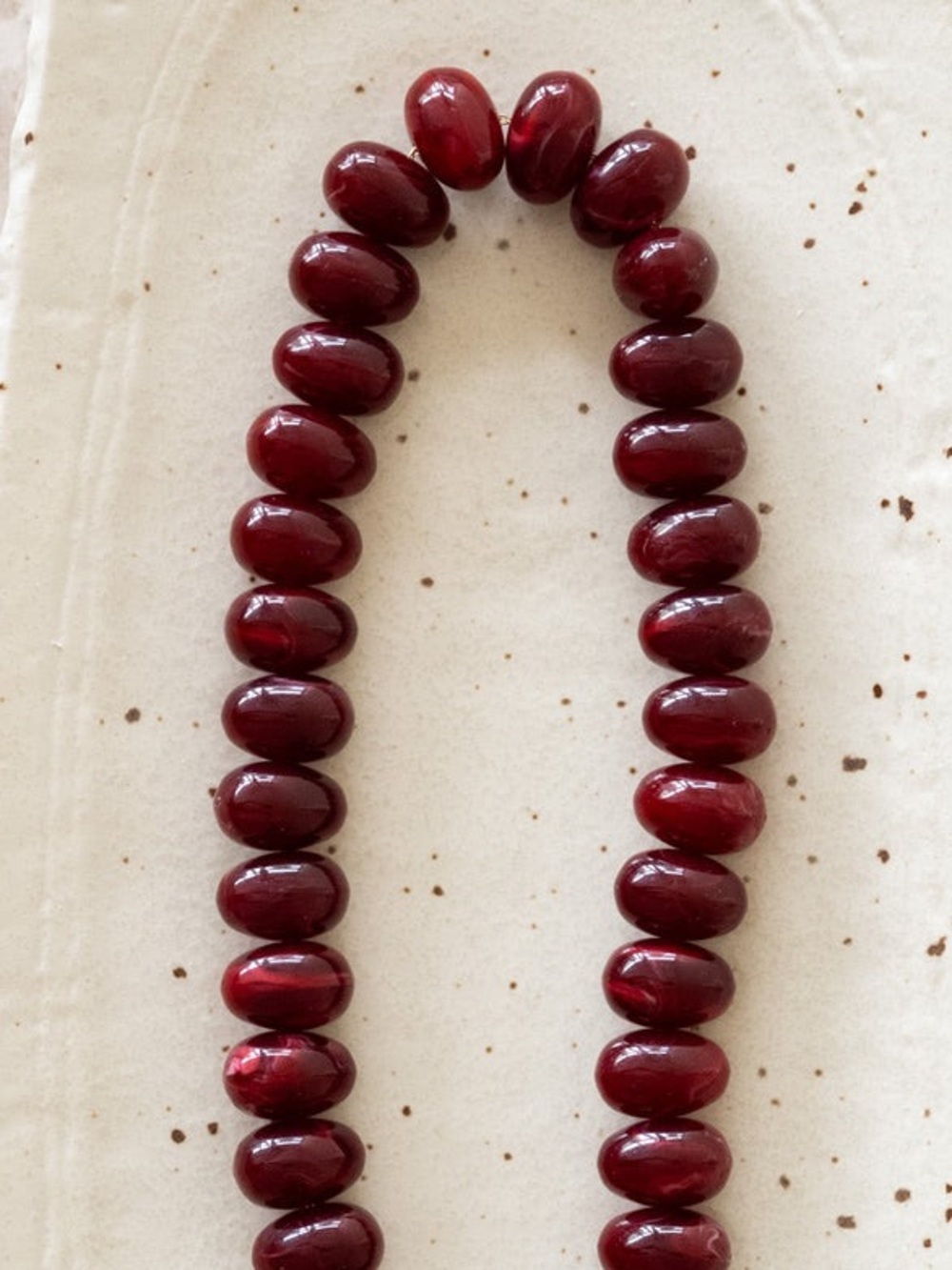 Zara Burgundy Deep Cherry Maroon Beaded Statement Necklace Fall Trending New!